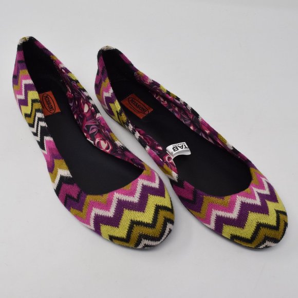 Missoni Target Chevron Zig Zag Ballet Flats NWOT 6 Ballerina Boho Shoe - Picture 11 of 11